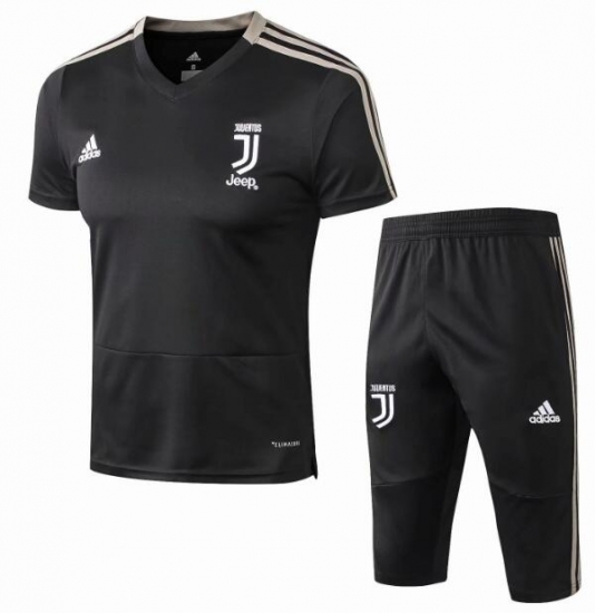 Juventus 2018/19 Black Short Training Suit - Click Image to Close
