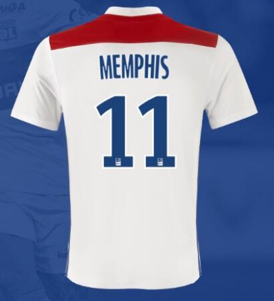 Olympique Lyonnais 2018/19 MEMPHIS 11 Home Shirt Soccer Jersey