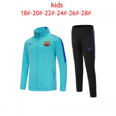 Kids Barcelona Jacket + Pants Suit Aqua Blue 2017/18