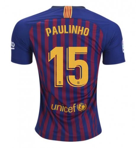 Barcelona 2018/19 Home Paulinho 15 Shirt Soccer Jersey
