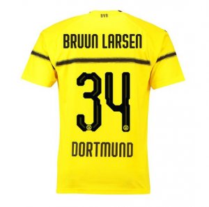 Borussia Dortmund 2018/19 Bruun Larsen 34 Cup Home Shirt Soccer Jersey