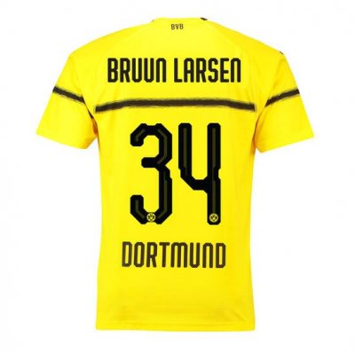 Borussia Dortmund 2018/19 Bruun Larsen 34 Cup Home Shirt Soccer Jersey