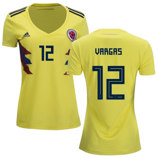 Colombia 2018 World Cup CAMILO VARGAS 12 Women's Home Shirt Soccer Jersey - Click Image to Close