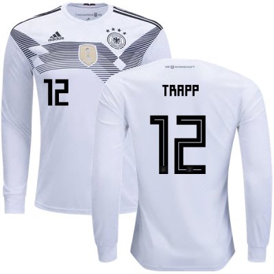 Germany 2018 World Cup KEVIN TRAPP 12 Home Long Sleeve Shirt Soccer Jersey