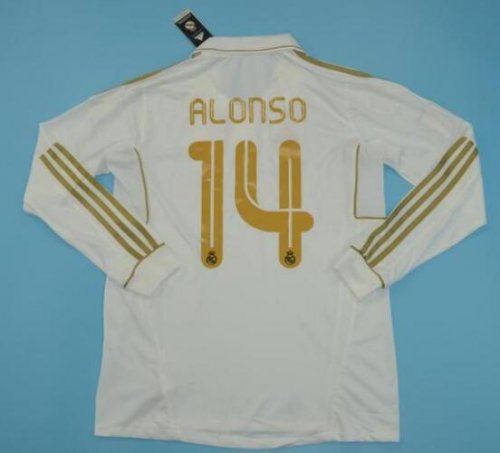 Real Madrid 2012 Home Retro ALONSO #14 Shirt Long Sleeve Soccer Jersey