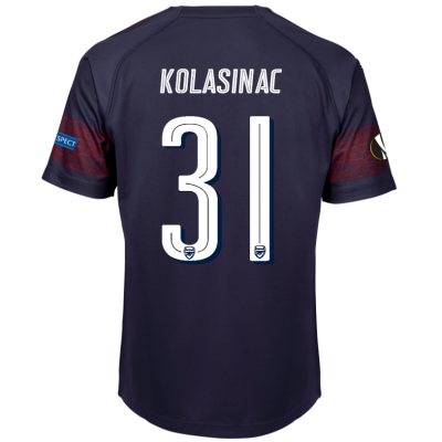 Arsenal 2018/19 Sead Kolasinac 31 UEFA Europa Away Shirt Soccer Jersey
