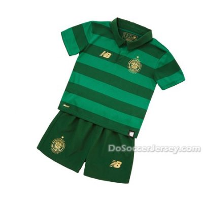 Celtic 2017/18 Away Kids Soccer Kit Children Shirt And Shorts