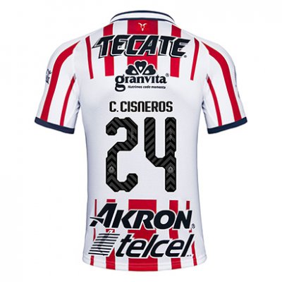Deportivo Guadalajara Chivas 2018/19 C Cisneros 24 Home Shirt Soccer Jersey