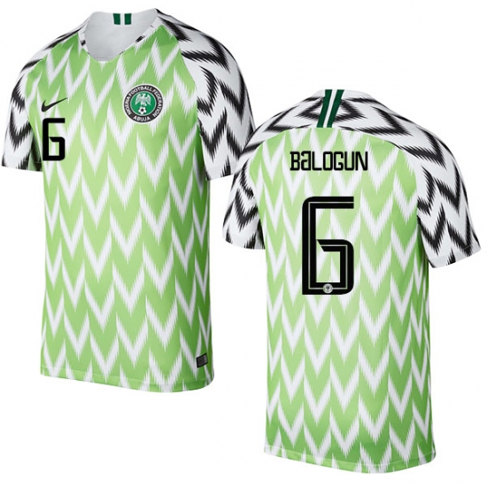 Nigeria Fifa World Cup 2018 Home Leon Balogun 6 Shirt Soccer Jersey - Click Image to Close