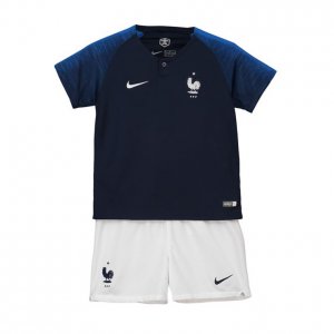 France 2018 World Cup Home Kids Soccer Kit Children Shirt And Shorts