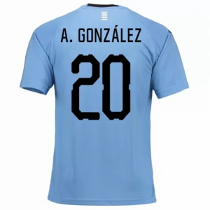 Uruguay 2018 World Cup Home Álvaro González Shirt Soccer Jersey