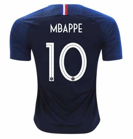 France 2018 World Cup Home Kylian Mbappé 10 Shirt Soccer Jersey - Click Image to Close