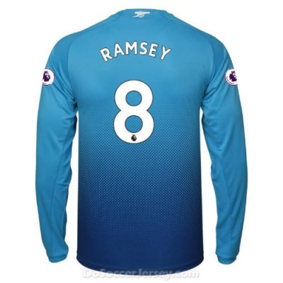 Arsenal 2017/18 Away RAMSEY #8 Long Sleeved Shirt Soccer Jersey