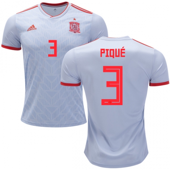 Spain 2018 World Cup GERARD PIQUE 3 Away Shirt Soccer Jersey - Click Image to Close