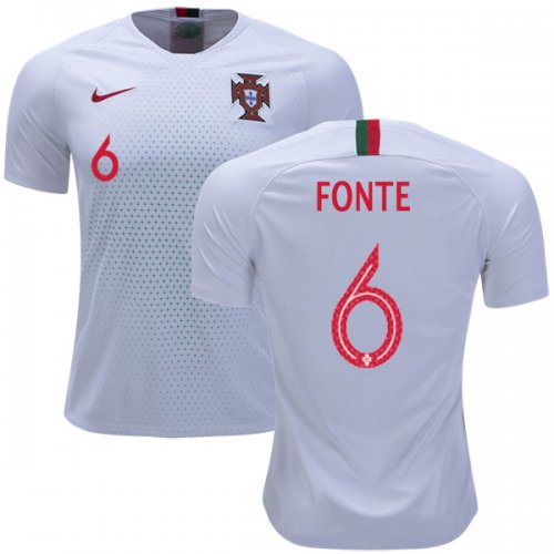 Portugal 2018 World Cup JOSE FONTE 6 Away Shirt Soccer Jersey