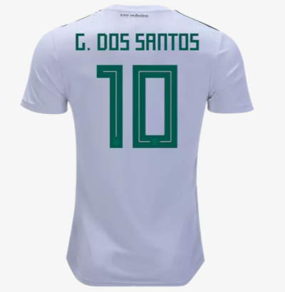 Mexico 2018 World Cup Away Giovani dos Santos Shirt Soccer Jersey