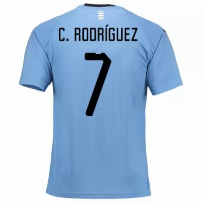 Uruguay 2018 World Cup Home Cristian Rodríguez Shirt Soccer Jersey