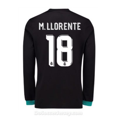 Real Madrid 2017/18 Away M. Llorente #18 Long Sleeved Shirt Soccer Jersey