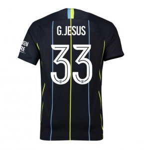 Manchester City 2018/19 G.Jesus 33 UCL Cup Away Shirt Soccer Jersey