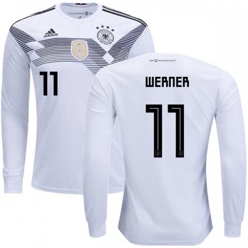 Germany 2018 World Cup TIMO WERNER 11 Home Long Sleeve Shirt Soccer Jersey
