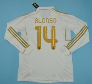 Real Madrid 2012 Home Retro ALONSO #14 Shirt Long Sleeve Soccer Jersey
