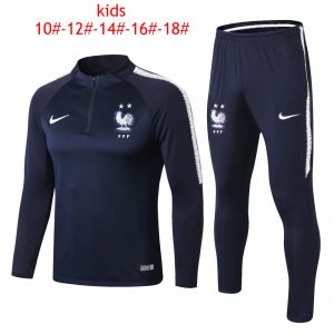 Kids France FIFA World Cup 2018 Zipper Blue Training Suit 2-Star