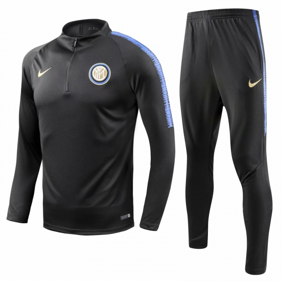Inter Milan 2018/19 Black Training Suit (Shirt+Trouser) - Click Image to Close
