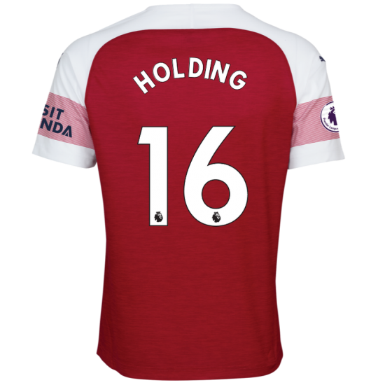 Arsenal 2018/19 Rob Holding 16 Home Shirt Soccer Jersey - Click Image to Close