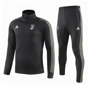Juventus 2018/19 Black High Collar Training Suit (Sweat Shirt+Trouser)