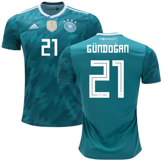 Germany 2018 World Cup ILKAY GUNDOGAN 21 Away Shirt Soccer Jersey - Click Image to Close