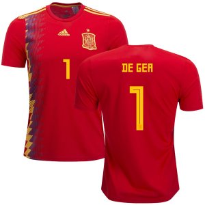 Spain 2018 World Cup DAVID DE GEA 1 Home Shirt Soccer Jersey
