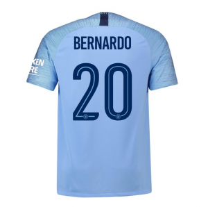 Manchester City 2018/19 Bernardo 20 UCL Home Shirt Soccer Jersey