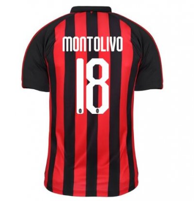AC Milan 2018/19 MONTOLIVO 18 Home Shirt Soccer Jersey