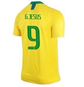 Brazil 2018 World Cup Home Gabriel Jesus Shirt Soccer Jersey