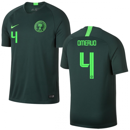 Nigeria Fifa World Cup 2018 Away Kenneth Omeruo 4 Shirt Soccer Jersey - Click Image to Close