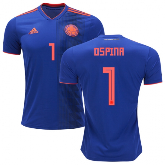 Colombia 2018 World Cup DAVID OSPINA 1 Away Shirt Soccer Jersey - Click Image to Close