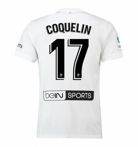 Valencia 2018/19 COQUELIN 17 Home Shirt Soccer Jersey