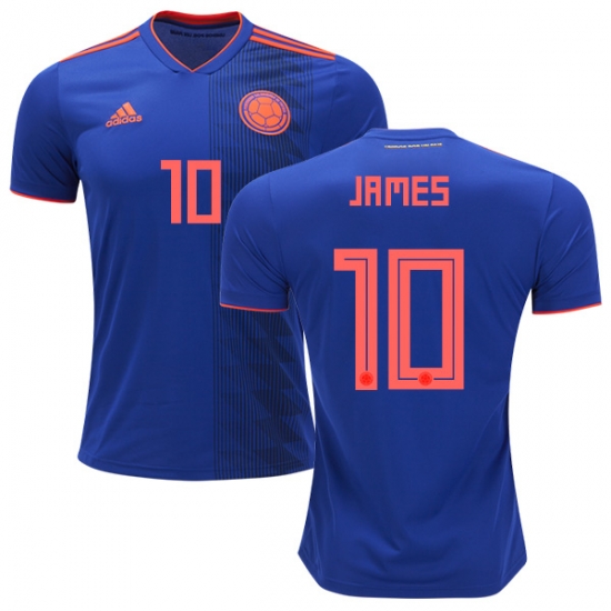 Colombia 2018 World Cup JAMES RODRIGUEZ 10 Away Shirt Soccer Jersey - Click Image to Close