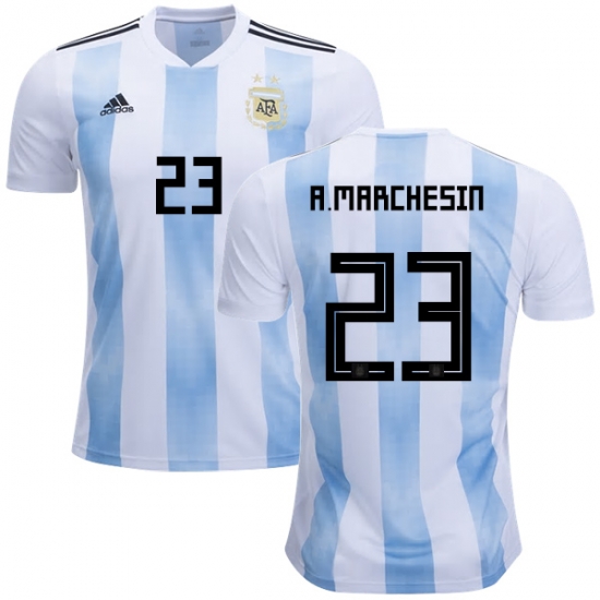 Argentina 2018 FIFA World Cup Home Agustin Marchesin #23 Shirt Soccer Jersey - Click Image to Close