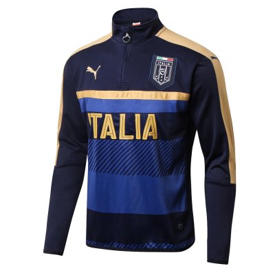 Italy 2017/18 Blue 1/4 Zip Squad Training Sweat Shirt