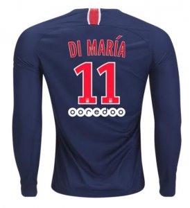 PSG 2018/19 Angel Di Maria 11 Home Long Sleeve Shirt Soccer Jersey