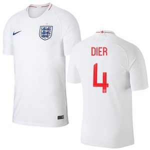 England 2018 FIFA World Cup ERIC DIER 4 Home Shirt Soccer Jersey