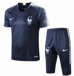 France FIFA World Cup 2018 Blue Stripe Short Training Suit
