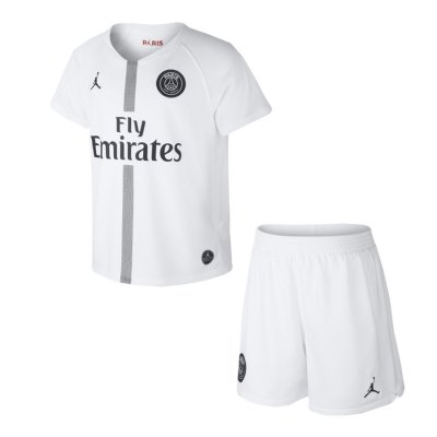PSG X Jordan 2018/19 Third White Kids Soccer Jersey Kit Children Shirt + Shorts