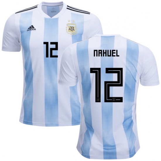 Argentina 2018 FIFA World Cup Home Nahuel Guzman #12 Shirt Soccer Jersey - Click Image to Close
