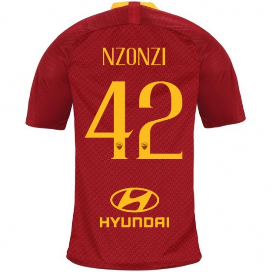 AS Roma 2018/19 NZONZI 42 Home Shirt Soccer Jersey - Click Image to Close
