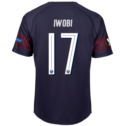 Arsenal 2018/19 Alex Iwobi 17 UEFA Europa Away Shirt Soccer Jersey