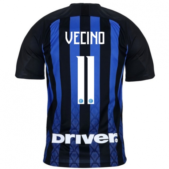 Inter Milan 2018/19 VECINO 11 Home Shirt Soccer Jersey - Click Image to Close