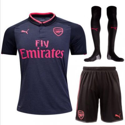 Arsenal 2017/18 Third Away Gray Soccer Jersey Kits (Shirt+Shorts+Socks)