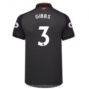 Arsenal 2017/18 Third GIBBS #3 Shirt Soccer Jersey